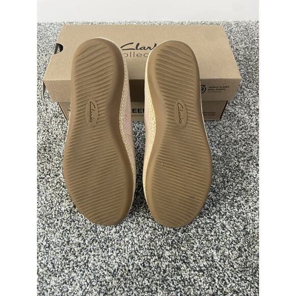 Clarks Elaina Ruby Espadrille Pewter Pink Leather Loafer Shoes Women Size 6 - Picture 6 of 7